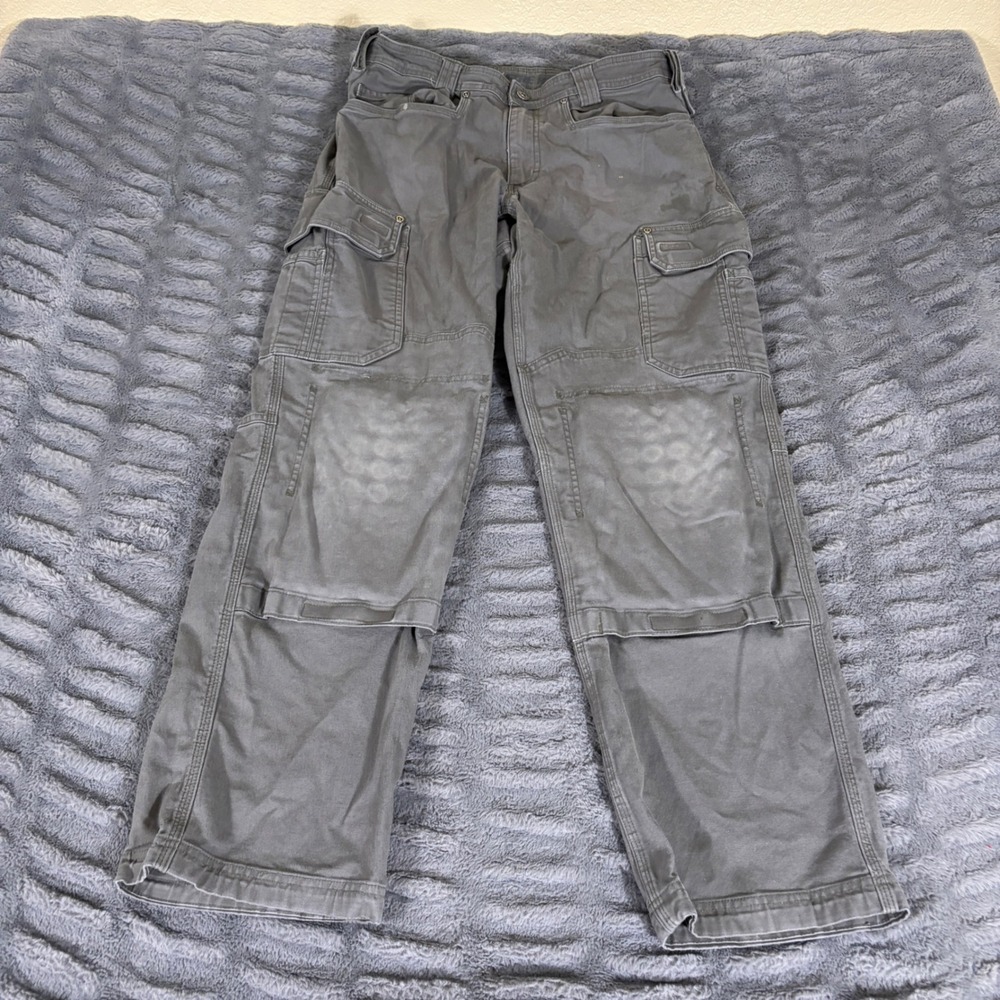 Duluth Trading Co Flex Fire Hose Relaxed Fit Cargo Work Pants Gray 32x32 Mens